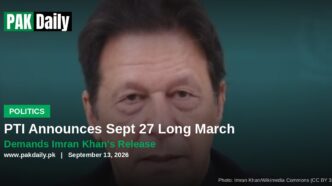 Imran Khan, whose release PTI is demanding via its planned September 27 long march to Islamabad