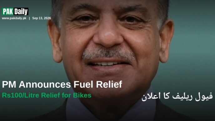 PM Shehbaz Sharif announces fuel relief scheme for motorcycles and rickshaws