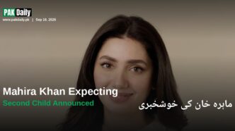 Mahira Khan smiling, announcing her second pregnancy