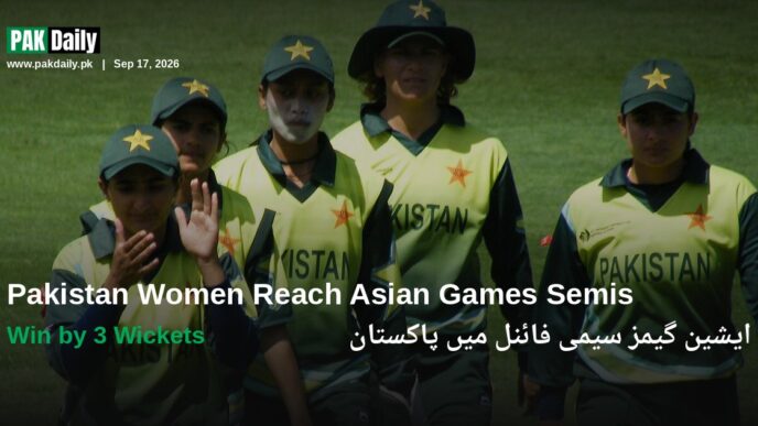 Pakistan women's cricket team players in green kit