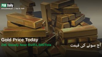 Stacked gold bullion bars representing gold prices in Pakistan