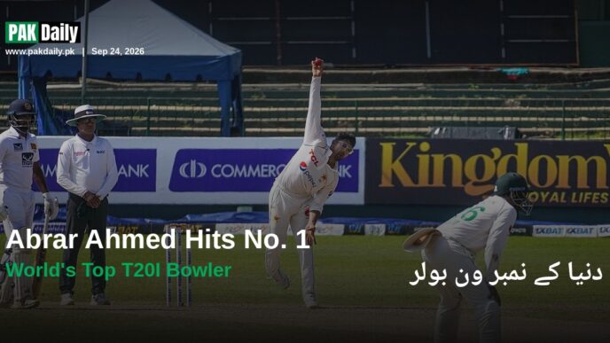 Abrar Ahmed bowling, Pakistan's new No.1-ranked ICC T20I bowler