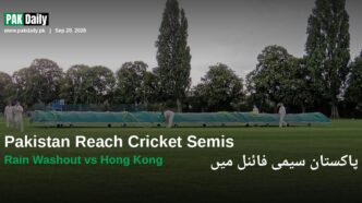 Rain covers pulled over a cricket pitch during a washout