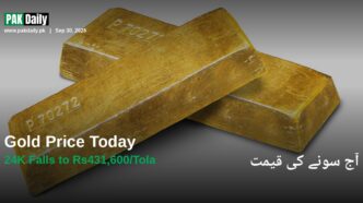 Stacked gold bars representing Pakistan's gold price update for September 30, 2026