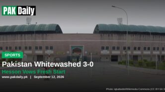 Pakistan cricket stadium, illustrating Pakistan's 3-0 Test series loss to England