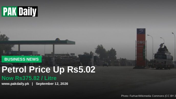 Petrol price in Pakistan rises to Rs375.82 per litre at a PSO petrol station