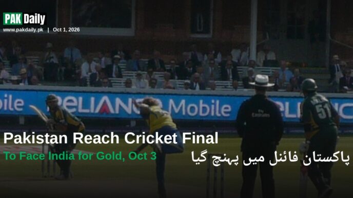 Pakistan cricketer batting in a T20 international, representing Pakistan's Asian Games 2026 cricket final against India