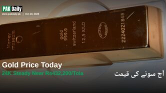 Gold bullion bar representing gold prices in Pakistan