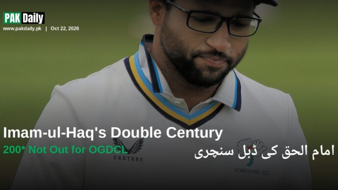 Imam-ul-Haq, Pakistani cricketer, who scored an unbeaten double century for OGDCL