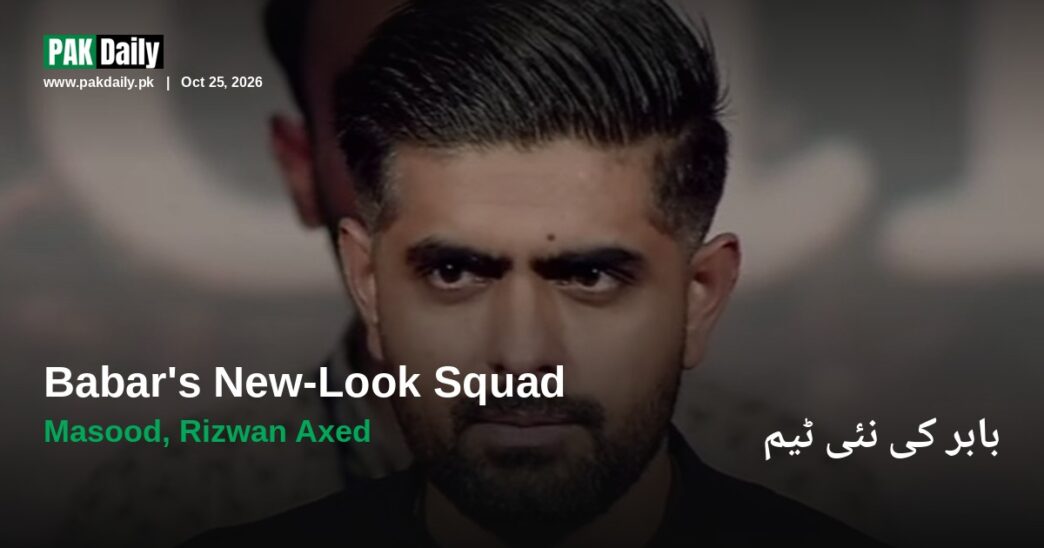 Babar Azam, who continues to captain Pakistan's Test squad after Shan Masood was dropped for the Sri Lanka series