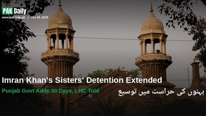 Lahore High Court building, where a Punjab government lawyer told the court Imran Khan's three sisters' detention has been extended by 30 days