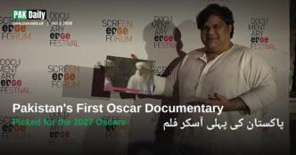 Director Mohammed Ali Naqvi at a documentary festival, whose film Hanging by a Wire is Pakistan's 2027 Oscar entry